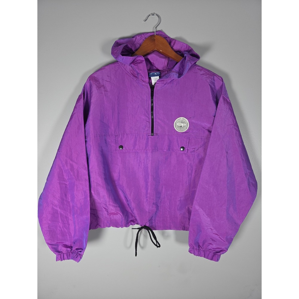 Vintage Ocean Pacific OP Purple Iridescent Half Zip Windbreaker Jacket Large